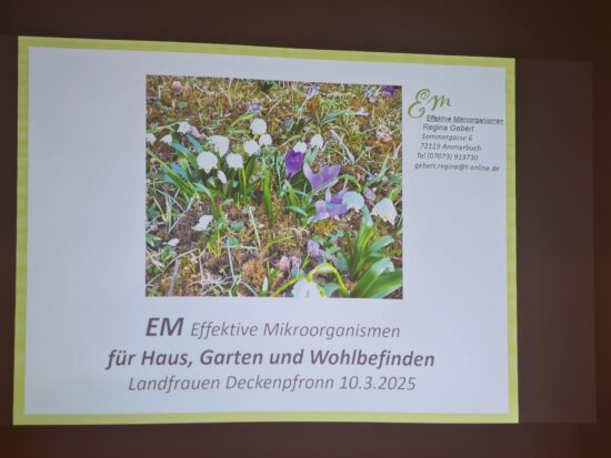 Einsatz der EM – effektiven Mikroorganismen
